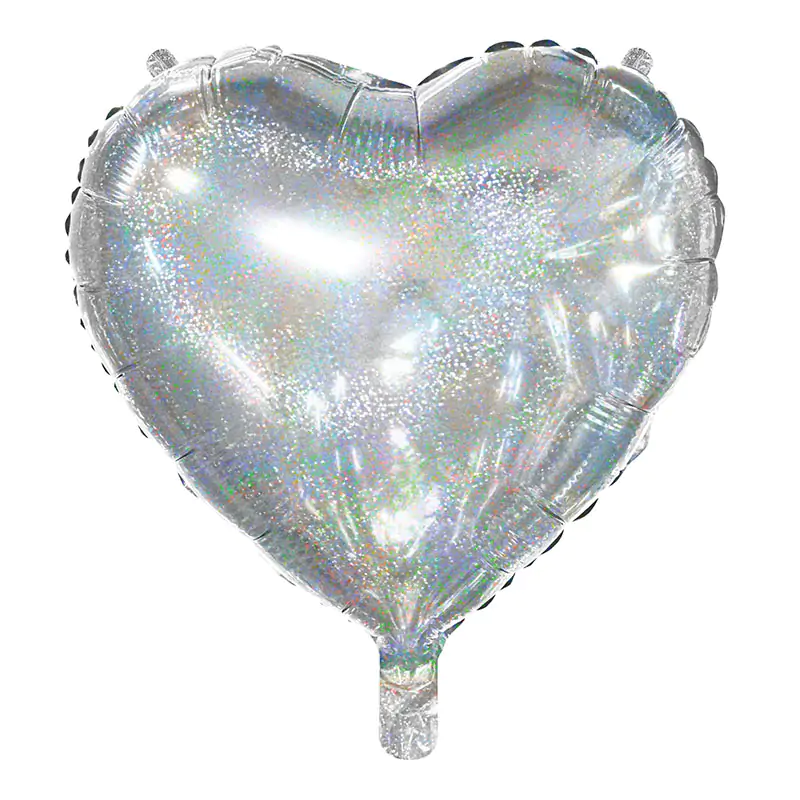 Işıltılı Silver Düz Kalp